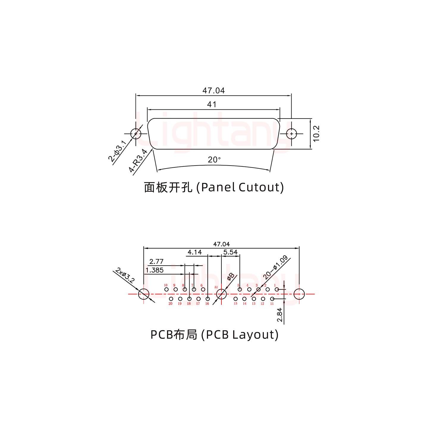 21W1母PCB直插板/鉚魚叉7.0/大電流40A