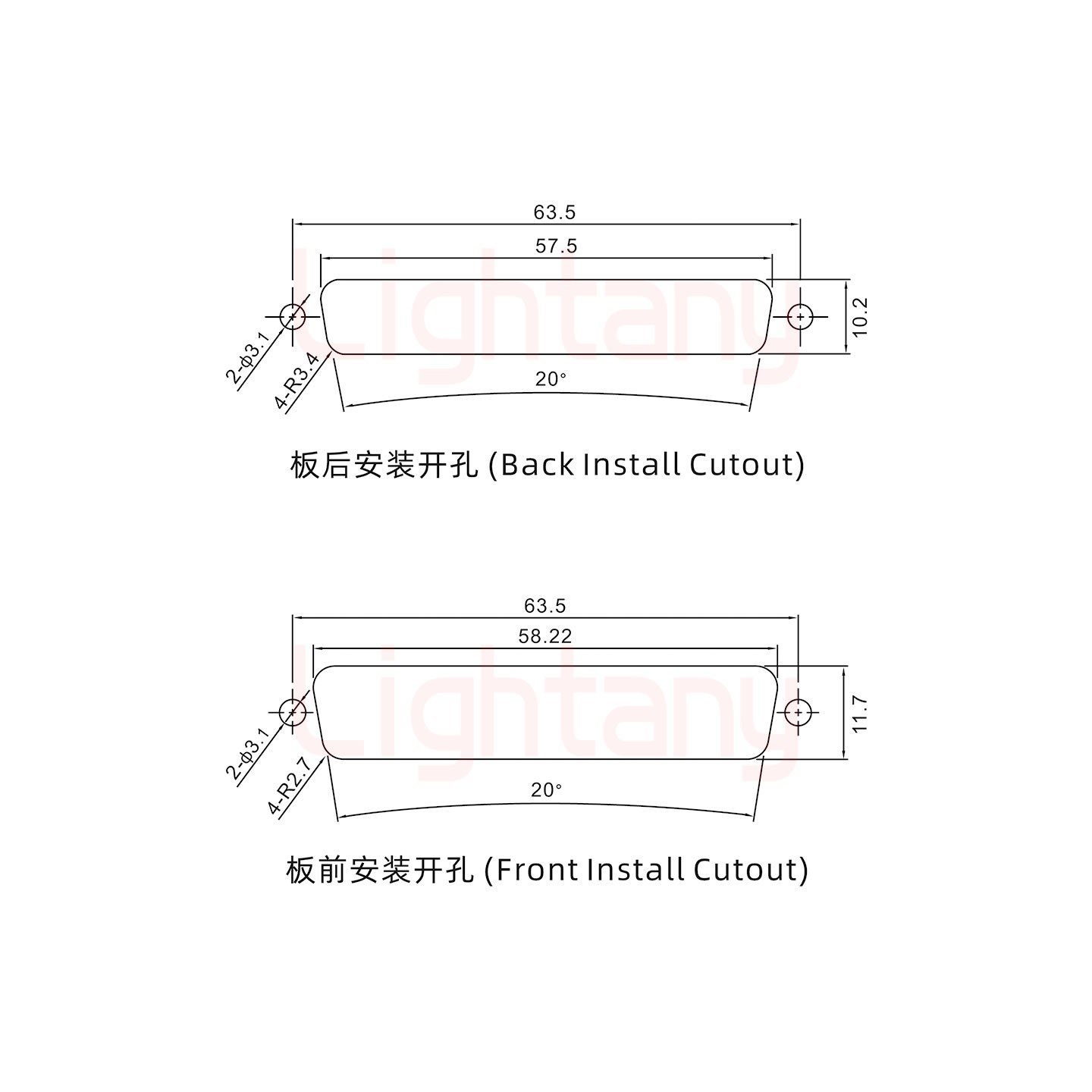 21W4母焊線式/光孔/射頻同軸50歐姆