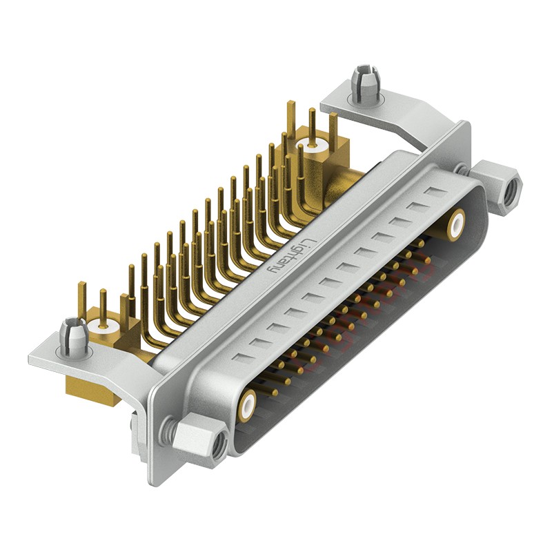 27W2公PCB彎插板/鉚支架10.8/射頻同軸75歐姆