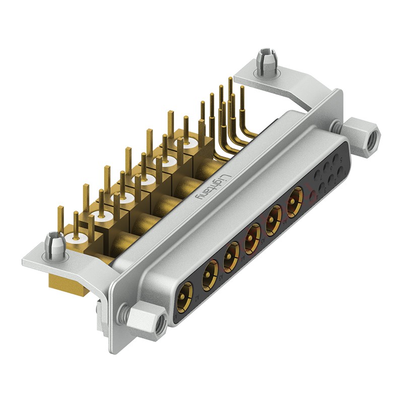 13W6B母PCB彎插板/鉚支架10.8/射頻同軸50歐姆