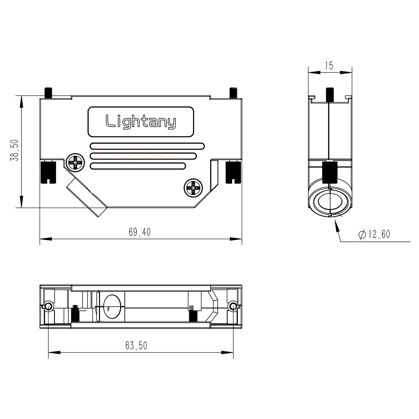 13W6B公短體焊線20A+37P金屬外殼967斜出線4~12mm