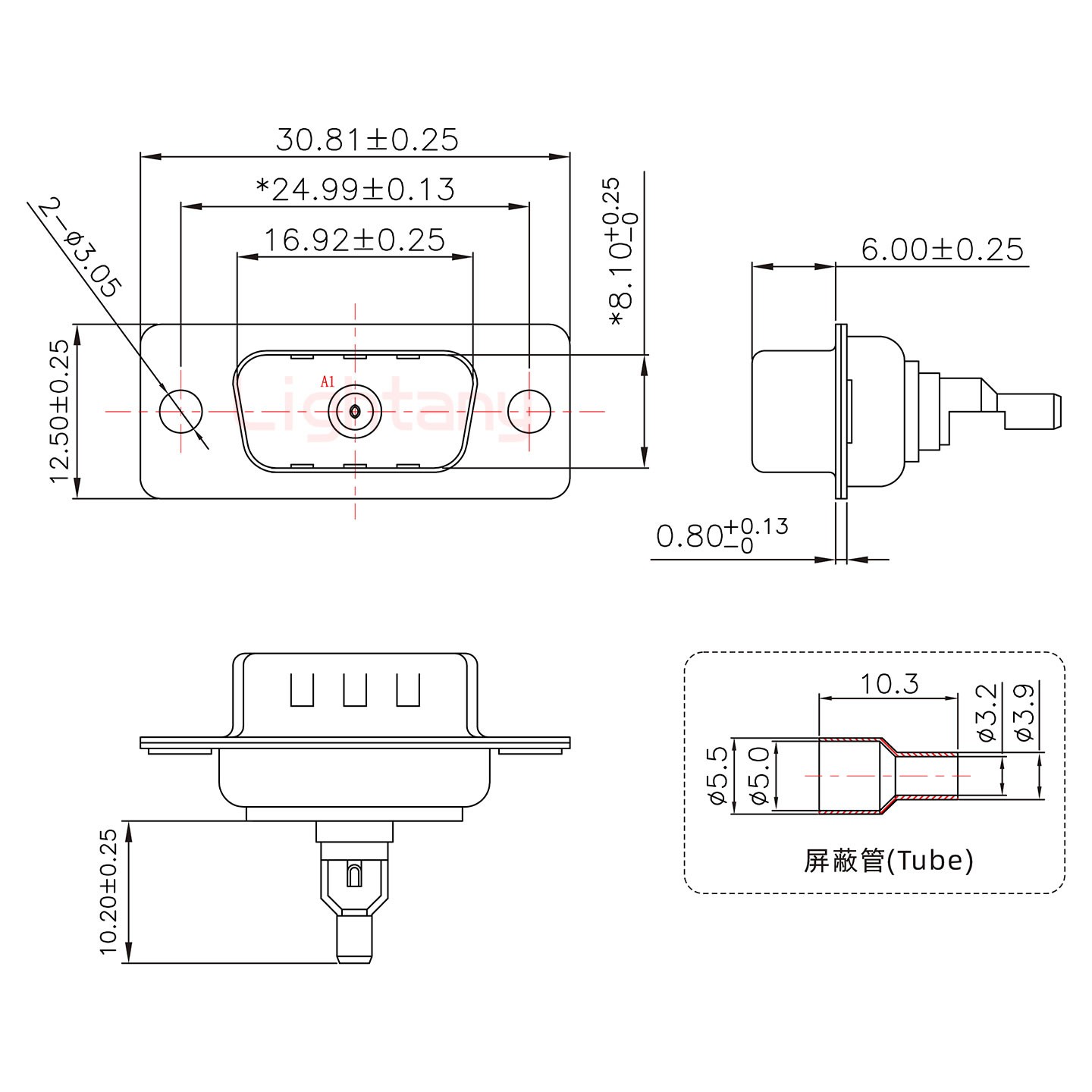 1W1公頭焊線+防水接頭/線徑5~11mm/射頻同軸50歐姆