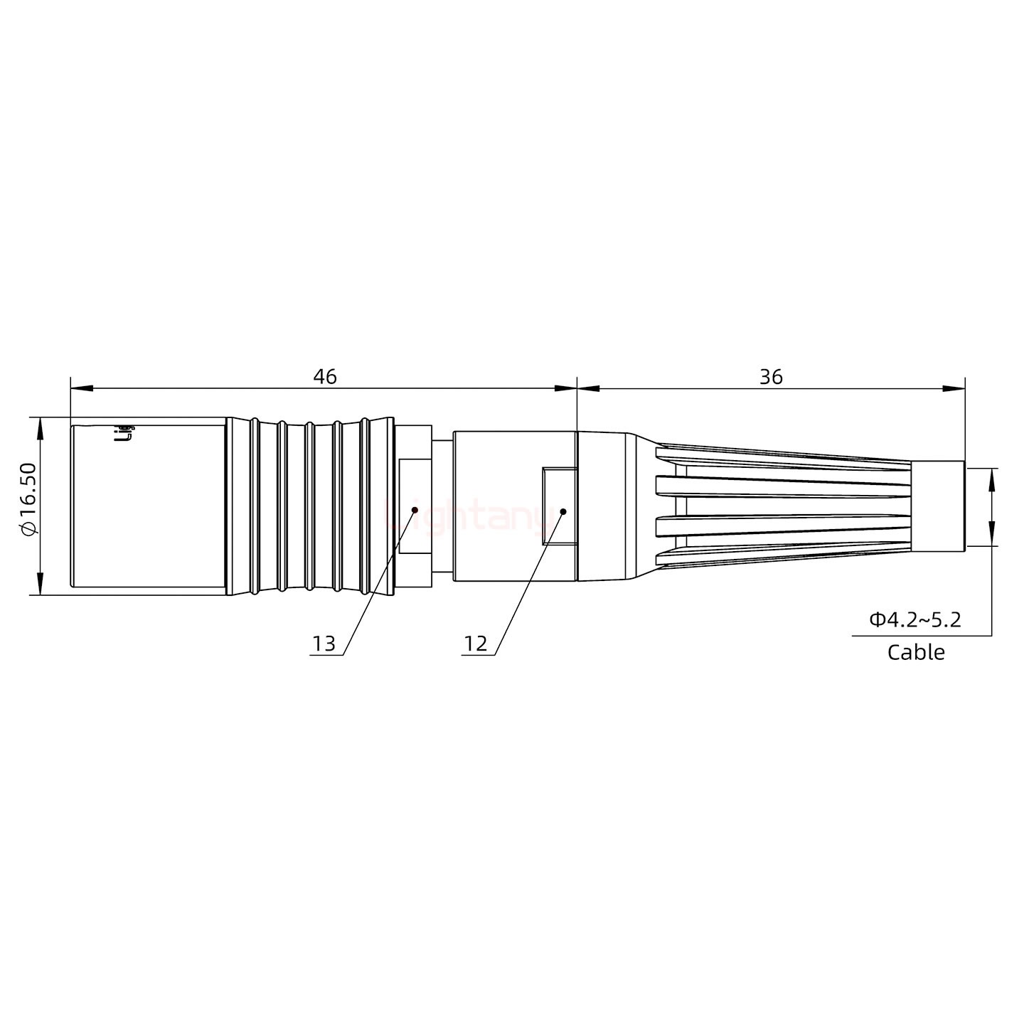 PHG.2B.007.CLLD52Z推拉自鎖帶護套浮動插座