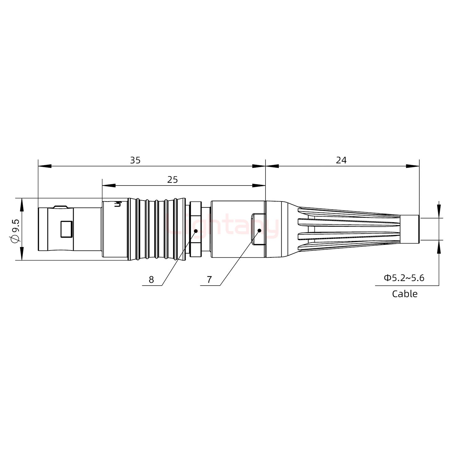 FGG.0B.002.CLAD56Z帶護(hù)套直式插頭