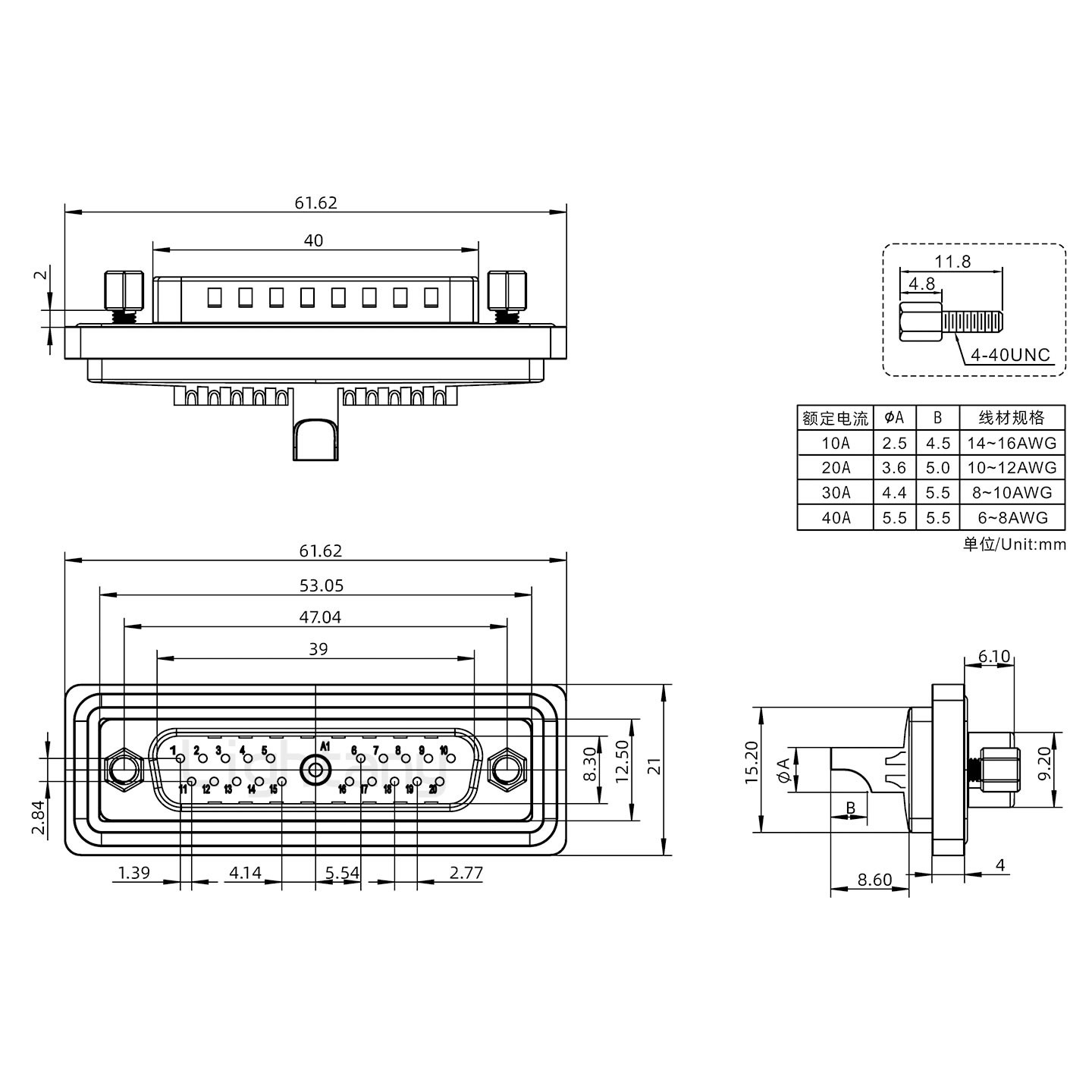 防水21W1公焊線式/鎖螺絲/大電流40A