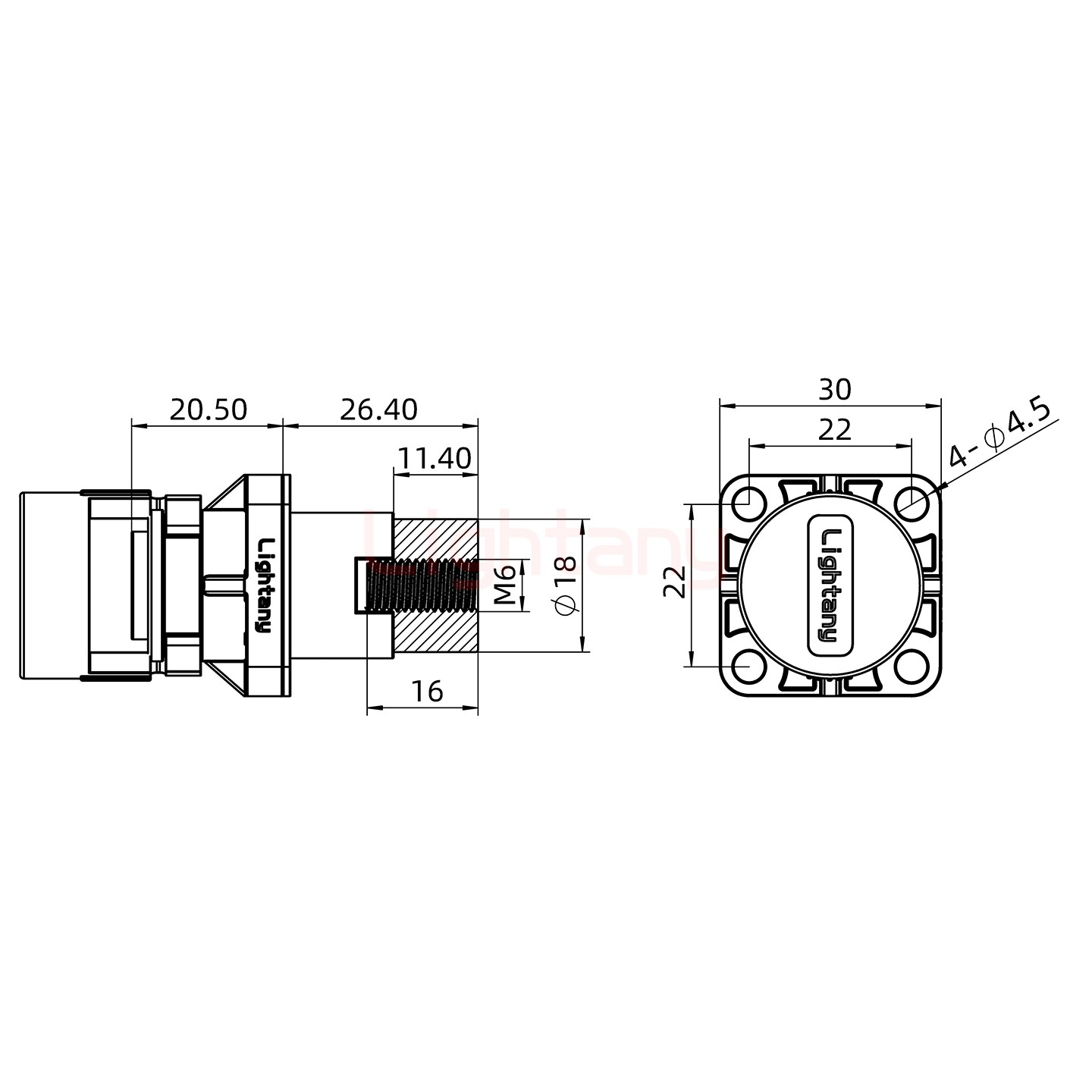 LTC1020SI-M1YL內螺紋穿墻插座 100/150/200A 橘黃